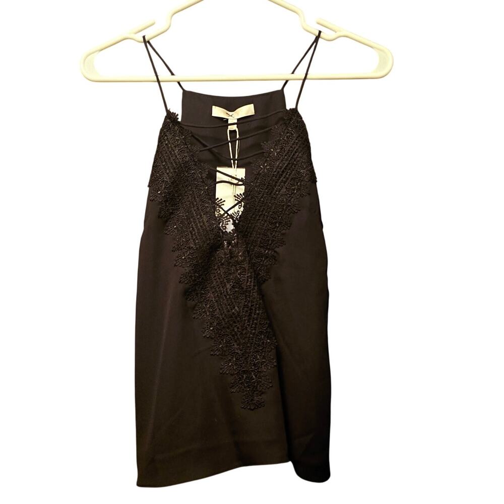Wayf black lace front tank NWT whimsigoth dark fairy size xs